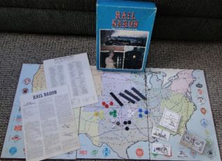 1977 Avalon Hill Bookshelf Game Rail Baron 100 Complete Hard to Find 