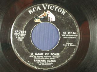 Barbara Evans Teen R R 45 Beatnik Daddy A Game of Poker RCA VG