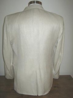 Barrington Natural Silk Sportcoat Blazer Jacket 44R Cream Off White 