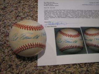 CARL FURILLO Signed & FIRST HAND AUTHENENTICATED NL BASEBALL 