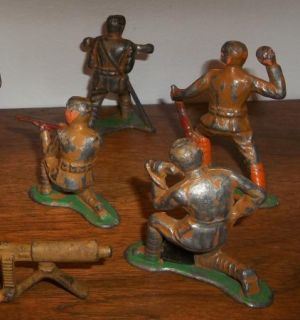 Group of 10 Cast Soldiers Barclay Manoil Grey Iron