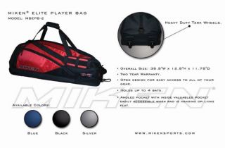   Elite II Player Baseball Softball Equipment Bat Bag Black