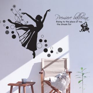 Ballerina Adhesive Removable Wall Decor Accents Graphic Stickers 