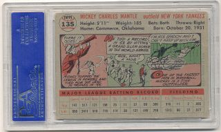 1956 Topps Mickey Mantle #135 PSA 3   NY Yankees
