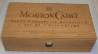 Mouton Cadet Baron Philippe De Rothschild EMPTY Wooden Wine Box