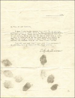 Clyde Barrow Typed Letter Signed 1934