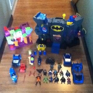 Imaginext Batman Bat Cave & Joker Fun House Play Set with figures 