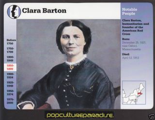 Clara Barton American Red Cross Picture History Card