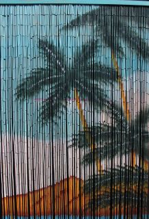 Natural Bamboo Beaded Beads Curtain Bead Door Divider Beach Palm 