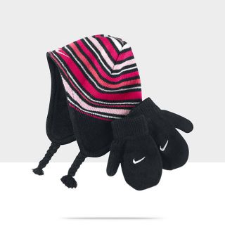 Nike Store. Nike Striped Toddler Kids Hat And Mittens Set