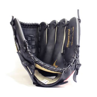 jl 120 vinyl baseball glove outfield size 12 reg black