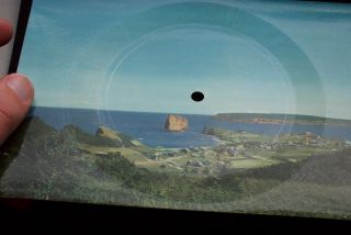 Novelty Sonim 45 RPM Record Postcard Perce QC Canada PC