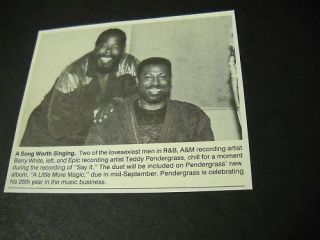 Barry White with Teddy Pendergrass 1993 Promo Pic Text