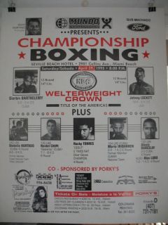 1995 Giorbis Barthelemy vs Johnny Lockett on Site Boxing Poster Miami 