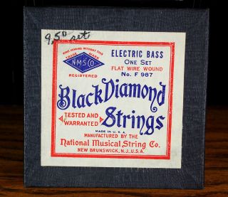Vintage Black Diamond Guitar Strings Display Case with Strings