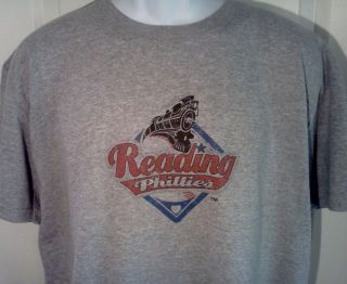 Reading Phillies Minor League Baseball Throwback Style Logo T Shirt XX 