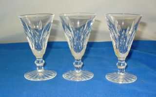 SET OF 3 WATERFORD EILEEN SHERRY STEMS / GLASSES STUNNING IRISH CUT 