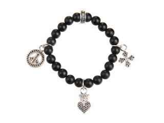 King Baby Studio Black Onyx Bead Bracelet with Motifs    