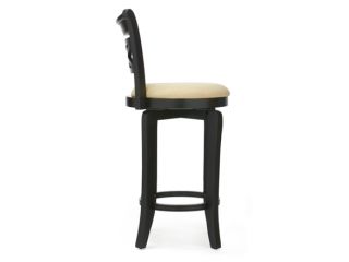 30 black bar stool with fabric seat from the side