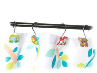   animal graphic shower curtain hooks keep tub time fun set includes 12