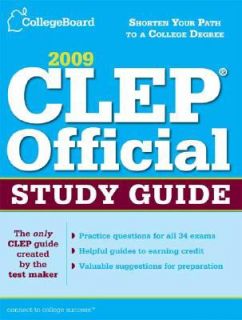 CLEP Official Study Guide 2009 by College Board Staff 2008, Paperback 