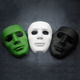 Full Face Plastic Plain Mask Costume Party Dance Crew for Hip hop 