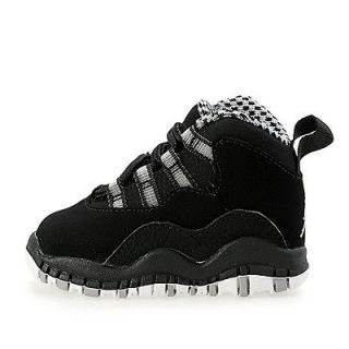 Toddlers Air Jordan Retro 10 X Black/Grey Stealth 310808 003 (TD) Size 