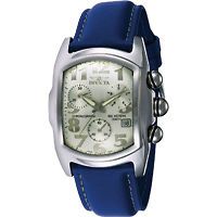 INVICTA 2183 SILVER DIAL BLUE LEATHER BAND LUPAH DRAGON MENS 