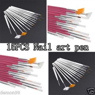 15 Set Nail Art Design Pens Painting Brush Dotting Tool