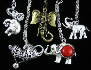 pcs wholesale lot mixed vintage cute Elephant Pendants necklace Gift 