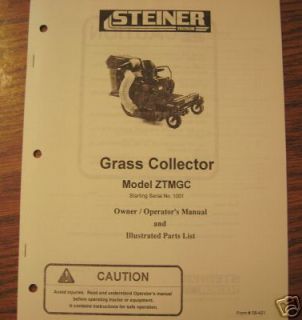Steiner Tractor Grass Collector Operators Manual