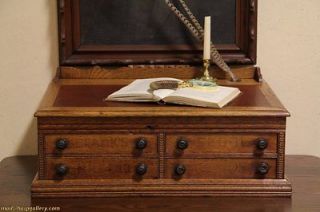 victorian oak spool cabinet jewelry chest  475