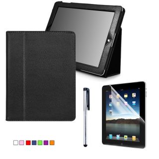 iPad 2/3 Smart Cover PU Leather Case + Screen Protector + Stylus 
