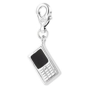 SALE Cell Phone Shap 18K White Gold Plated Plain Clip On Charms For 