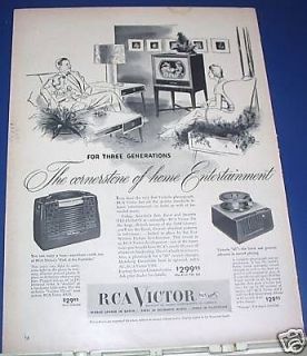1950 rca radio television 45 record player phono ad time