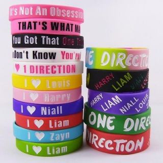 16x 1D ONE DIRECTION SILICONE WRISTBAND RUBBE BRACELET 1D Combination 