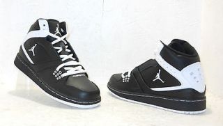 Nike Jordan 1 Flight (PS) Basketball Sneakers Leather Black White Boys 