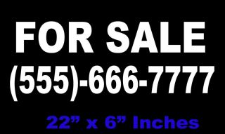 22 CUSTOM FOR SALE DECAL YOUR NUMBER car window truck vinyl decal 