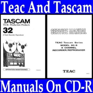 tascam 32 34 34b 38 58 tape deck manuals on cd r  4 51 buy 