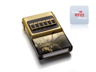 acm® wallet Gold Black   credit card holder & money clip airbrushed