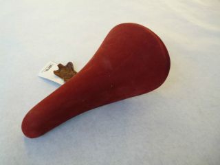NOS VETTA RED SUEDE SADDLE ITALIAN MADE BEAUTIFUL QUALITY #2