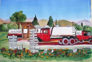 PERSONALIZE 16x20 SEPTIC TRUCK HUMOR ART Outhouse Bathroom Pumper 