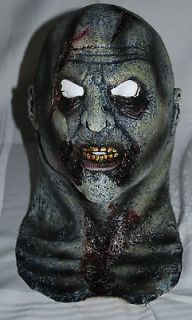 Freaky Scary Demon Man Halloween Rubber Head Face Mask Green Adult 