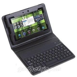 Bluetooth Keyboard Folding Folio Leather Case For Blackberry Playbook 