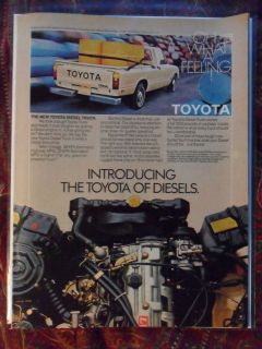 1981 Print Ad Toyota Diesel Truck Car Automobile ~ Oh What A Feeling!