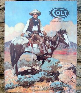 Antique Style Cowboy Western Colt Guns Metal Sign Retro Ad Wall Decor 