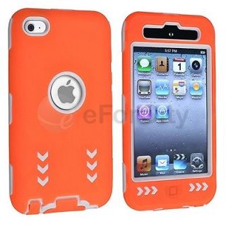 NEW DELUXE ORANGE SILICONE SKIN HARD CASE COVER FOR IPOD TOUCH 4 4G 
