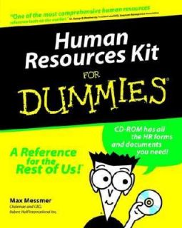 Human Resources Kit for Dummies by Max Messmer 1999, Mixed Media 
