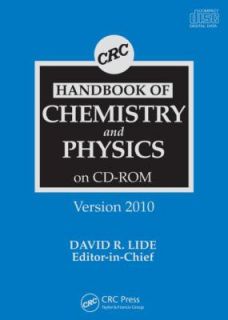 CRC Handbook of Chemistry and Physics 2010 2009, DVD ROM, Revised 