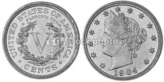 5 Cents, 1904, Liberty Nickel